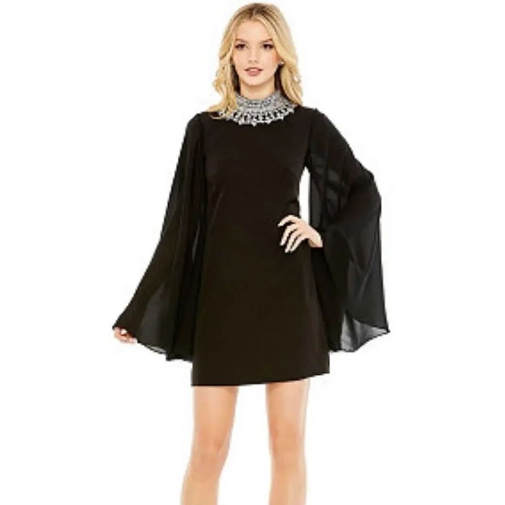 Mac Duggal Short black dress with rhinestones  Size 2